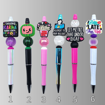 1F Funny, Sarcastic, Adult Humor Beaded Pens