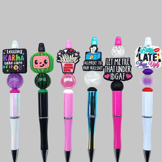 1F Funny, Sarcastic, Adult Humor Beaded Pens
