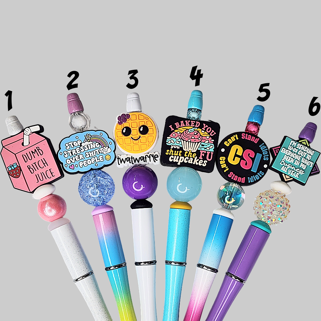 Funny, Sarcastic, Adult Humor Beaded Pens 1J