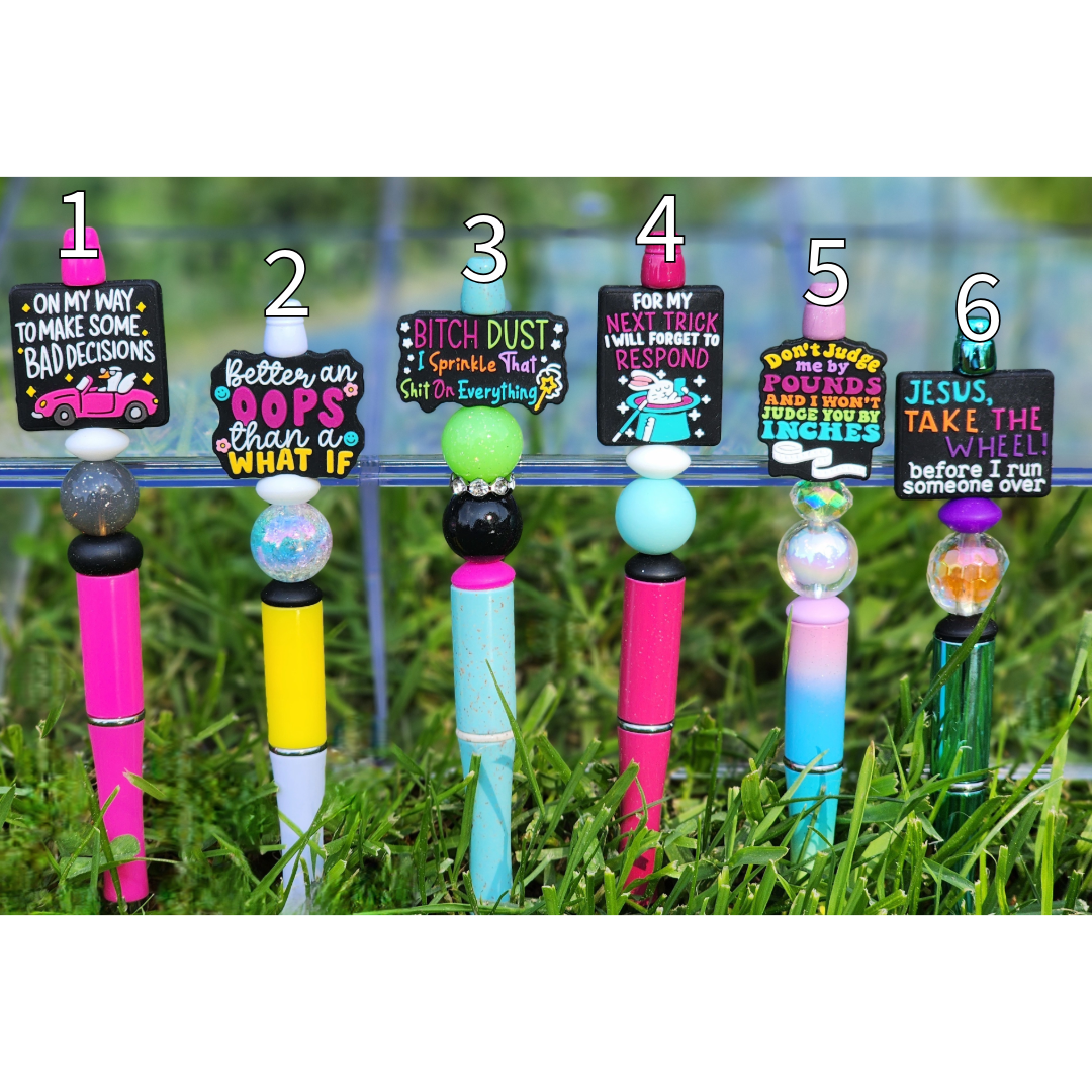 Funny, Sarcastic, Adult Humor Beaded Pens 1N