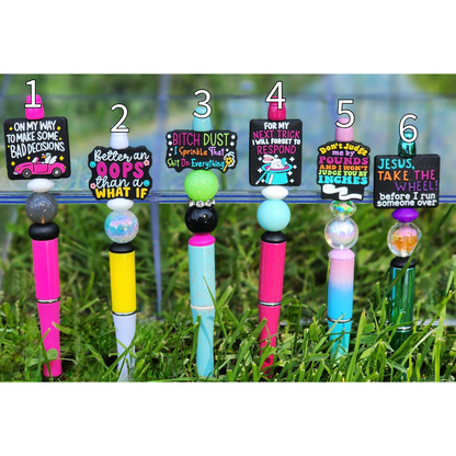 Funny, Sarcastic, Adult Humor Beaded Pens 1N