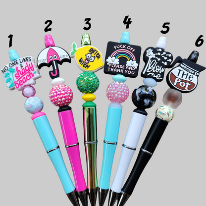 Funny, Sarcastic, Adult Humor Beaded Pens 1Q