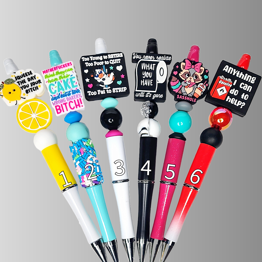 Funny, Sarcastic, Adult Humor Beaded Pens 1S