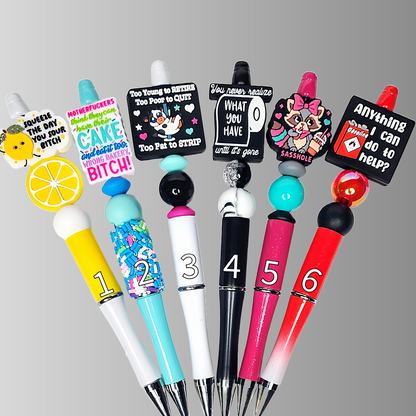 Funny, Sarcastic, Adult Humor Beaded Pens 1S