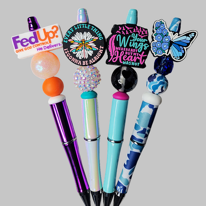 2B Inspirational Custom Design Beaded Pens