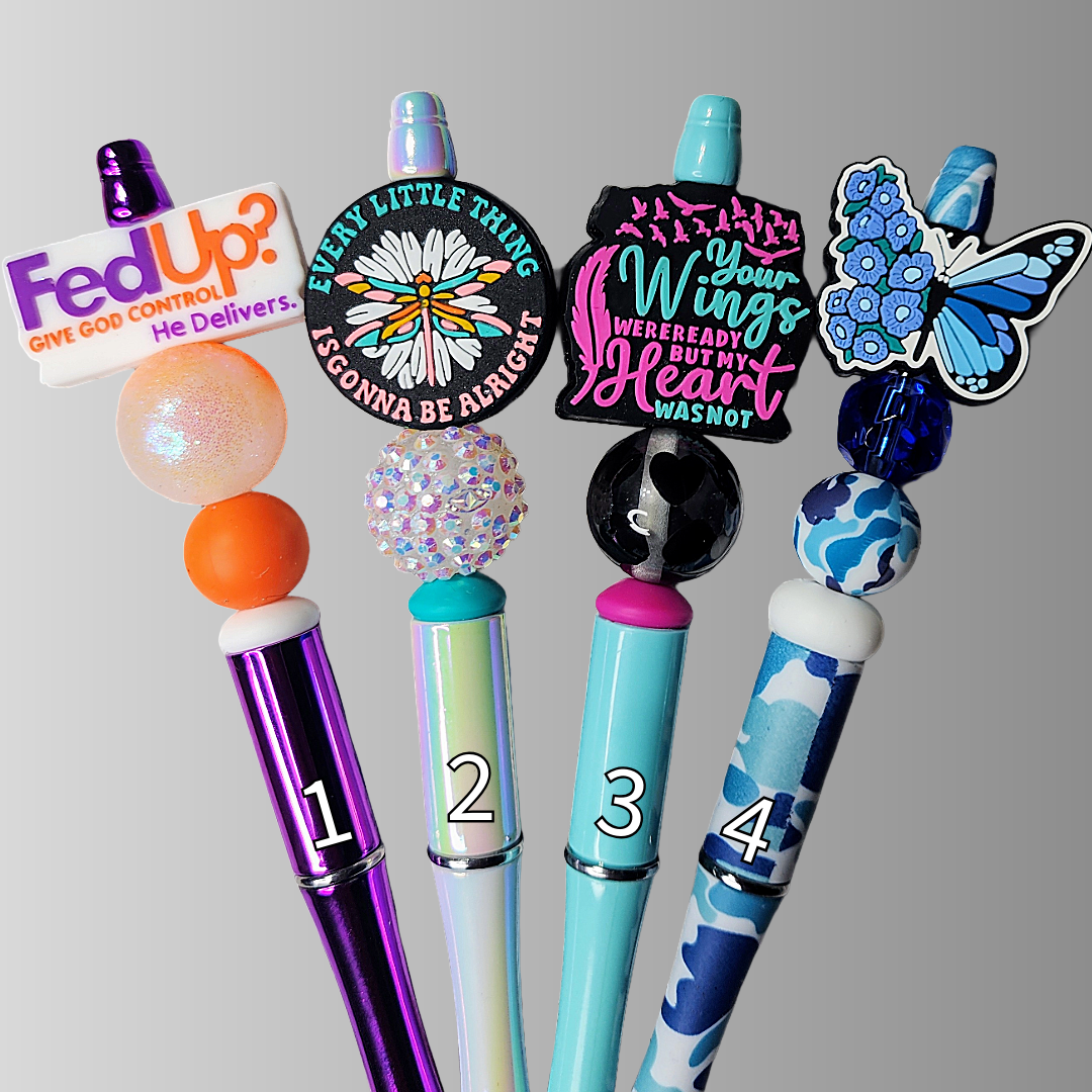 2B Inspirational Custom Design Beaded Pens