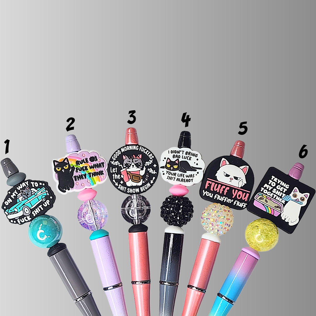 Funny Cat Beaded Pens 2E