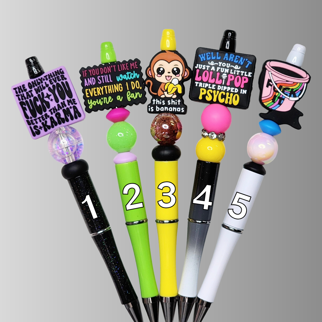 Funny, Sarcastic, Adult Humor Beaded Pens 2W