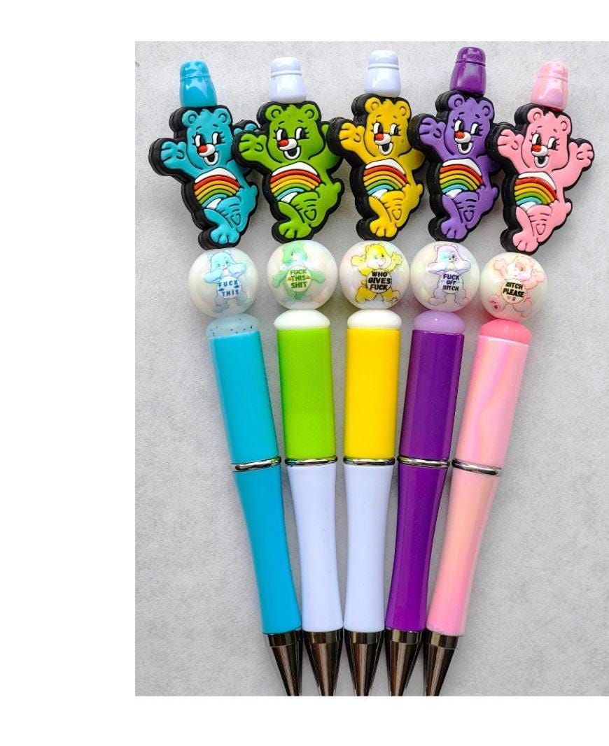 Funny Cussing Bears Beaded Pens 2R