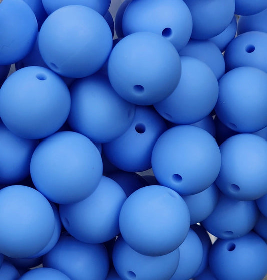 15mm Pastel Blue Silicone Beads