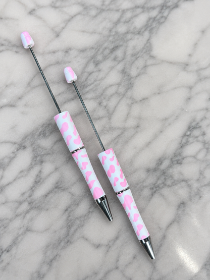 Pink Leopard Beadable Pens