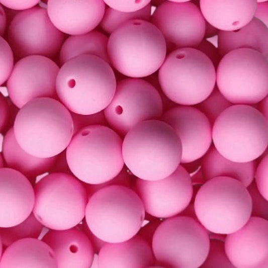 15mm Bubblegum Pink Silicone Beads