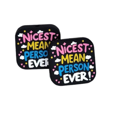 Nicest Mean Person Ever Silicone Focal Bead 104