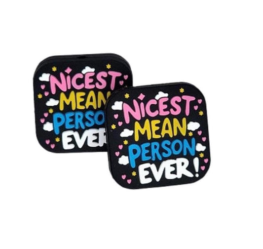 Nicest Mean Person Ever Silicone Focal Bead 104