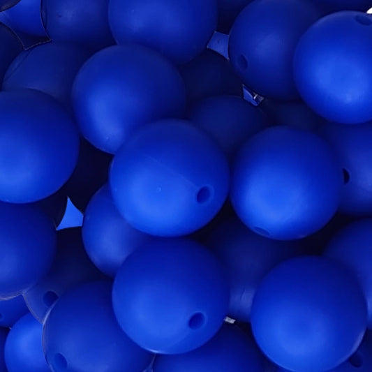 15mm Dark Blue Silicone Beads