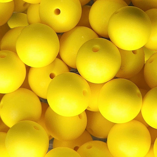 15mm Yellow Silicone Beads