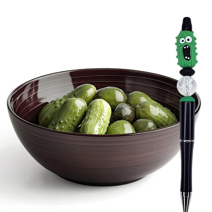 2T Funny Pickle Beaded Pens
