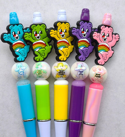 Funny Cussing Bears Beaded Pens 2R