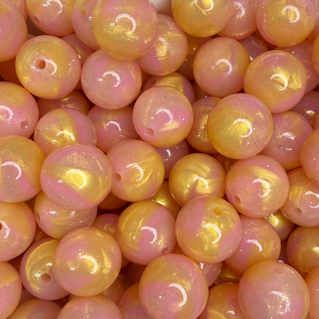 15mm Sangria Glossy Glitter Swirl Beads