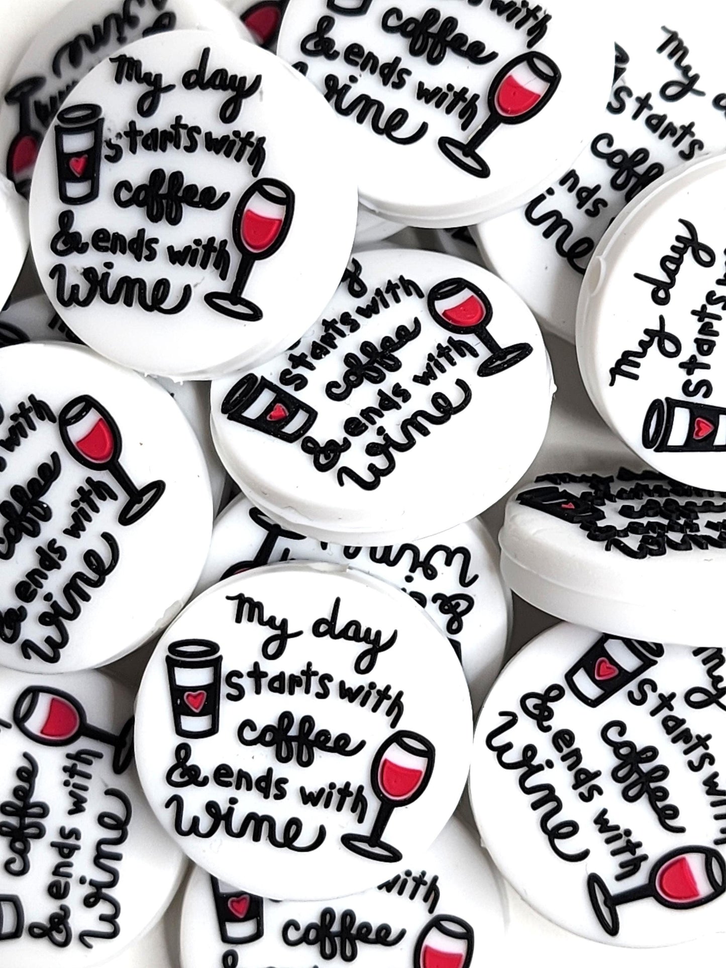 Starts with Coffee Ends with Wine Focal Bead 01