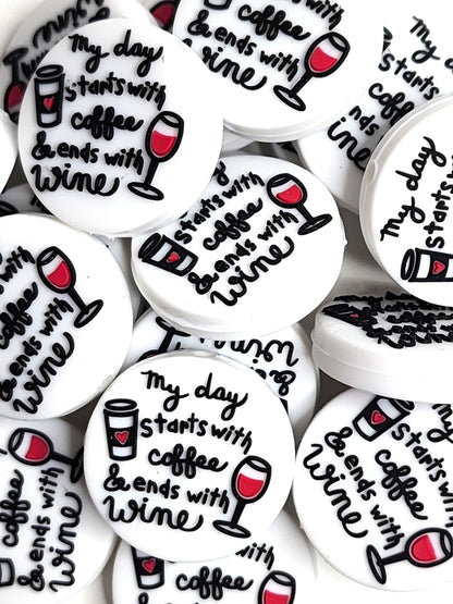 Starts with Coffee Ends with Wine Focal Bead 01