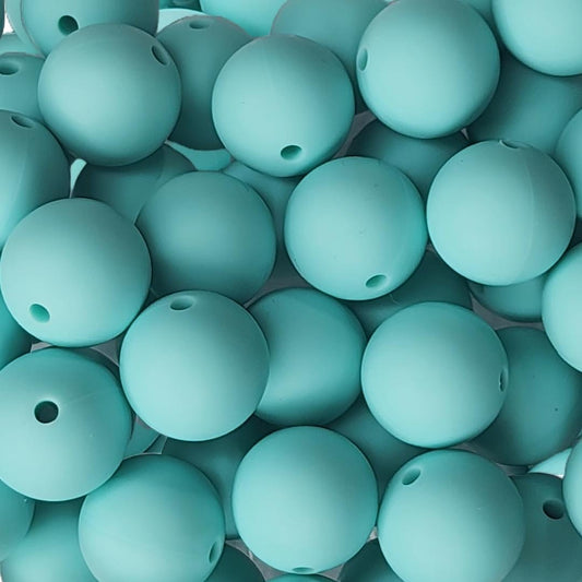 15mm Turquoise Blue Silicone Beads