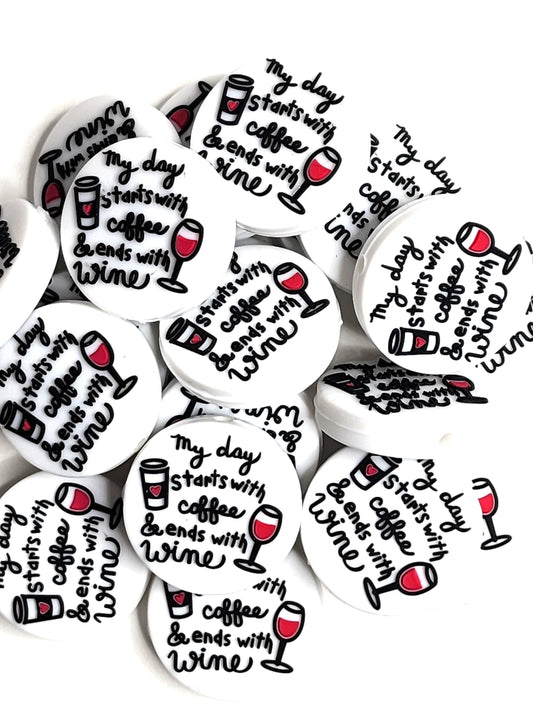 Starts with Coffee Ends with Wine Focal Bead 01