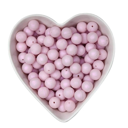 15mm Iced Pink Silicone Beads