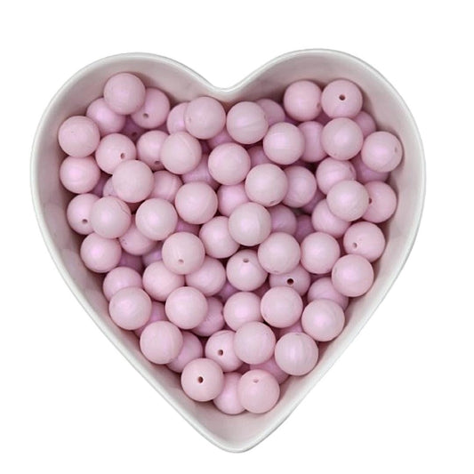 15mm Iced Pink Silicone Beads