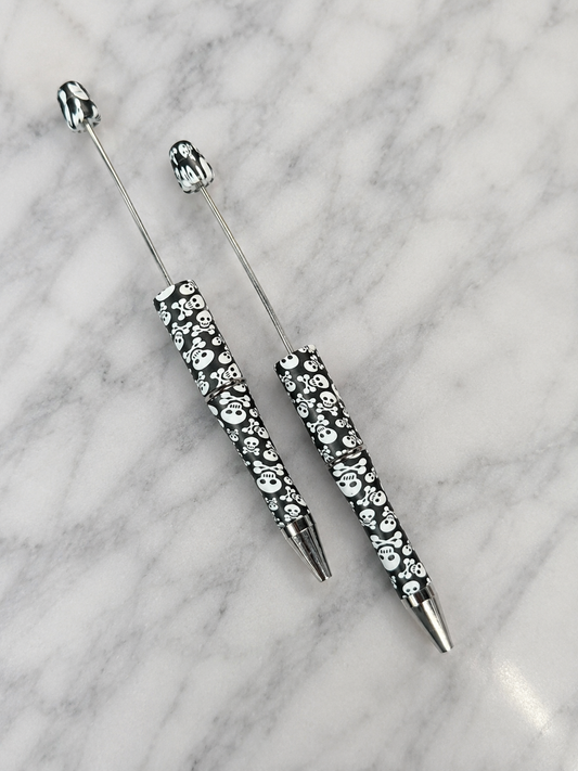 Skull Print Beadable Pens