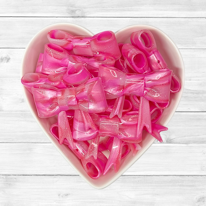 Pretty in Pink Glitter Bow Straw Topper/Focal