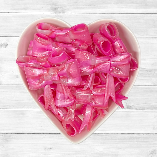 Pretty in Pink Glitter Bow Straw Topper/Focal