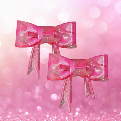 Pretty in Pink Glitter Bow Straw Topper/Focal