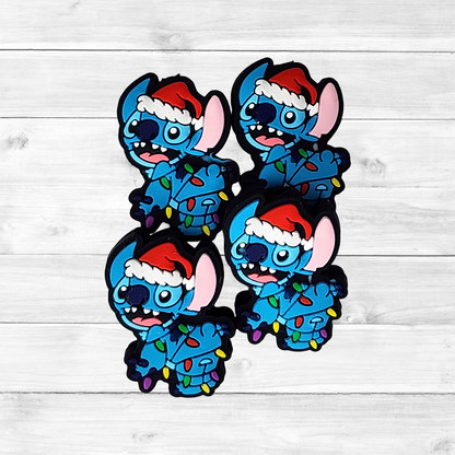 Blue Alien Christmas Focal Bead