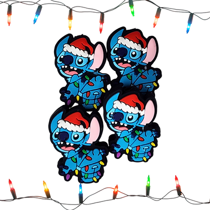 Blue Alien Christmas Focal Bead