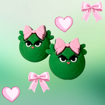 3D Mean Green Girl Christmas Focal