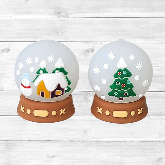 3D Christmas Crystal Ball Focal Bead