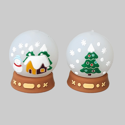 3D Christmas Crystal Ball Focal Bead