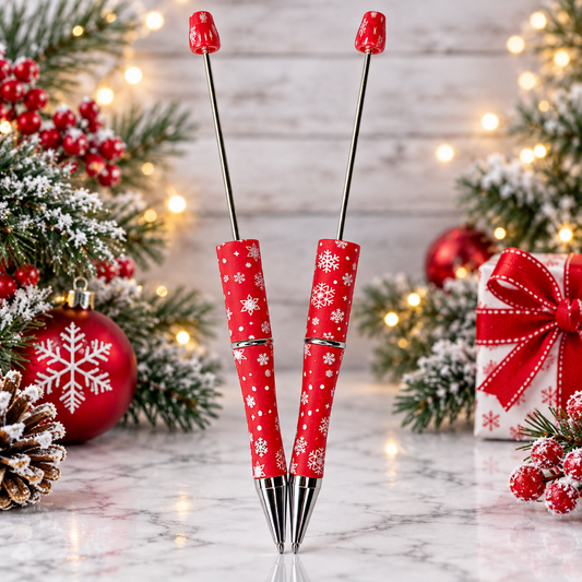 Snowflakes Printed Design Beadable Pen Blanks