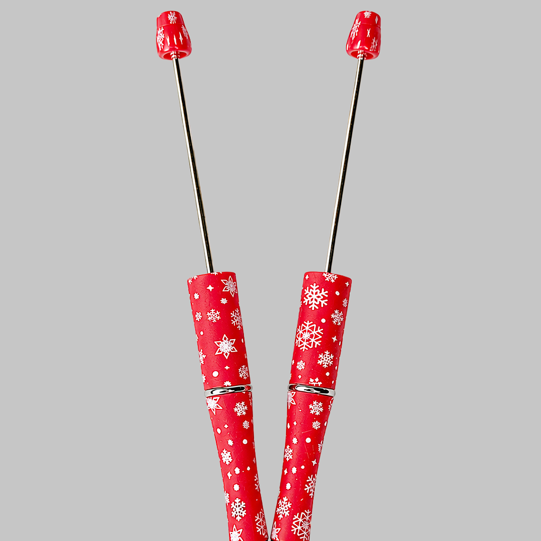 Snowflakes Printed Design Beadable Pen Blanks