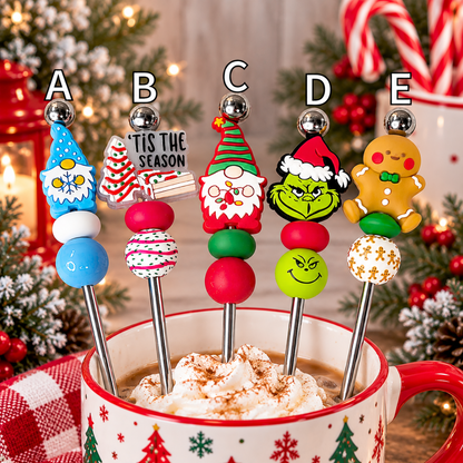Beaded Christmas Coffee Stirrers