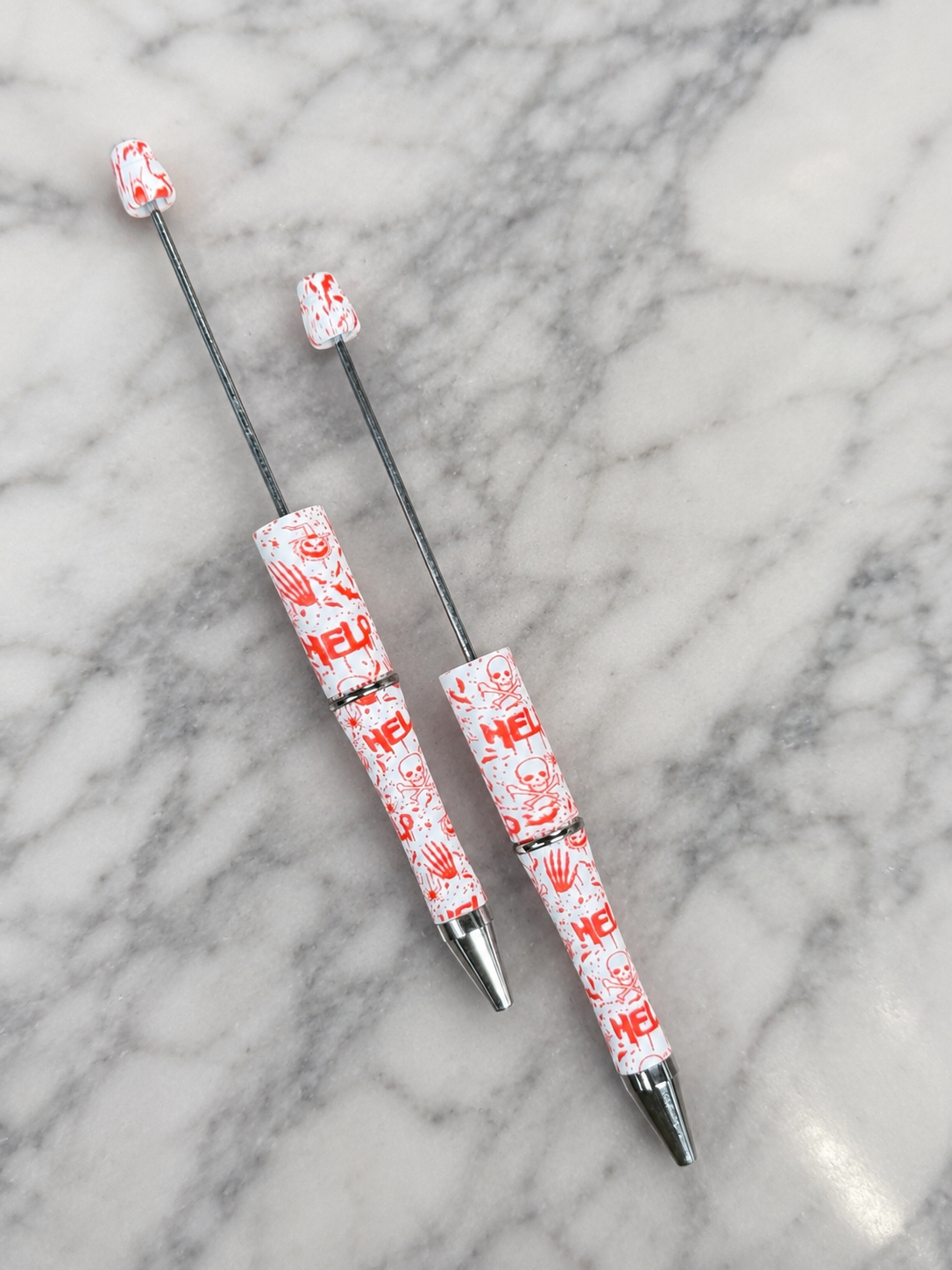 Help & Bloody Hand Print Beadable Pens