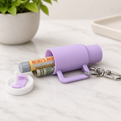 Mini Tumbler Chapstick Keychain Holder