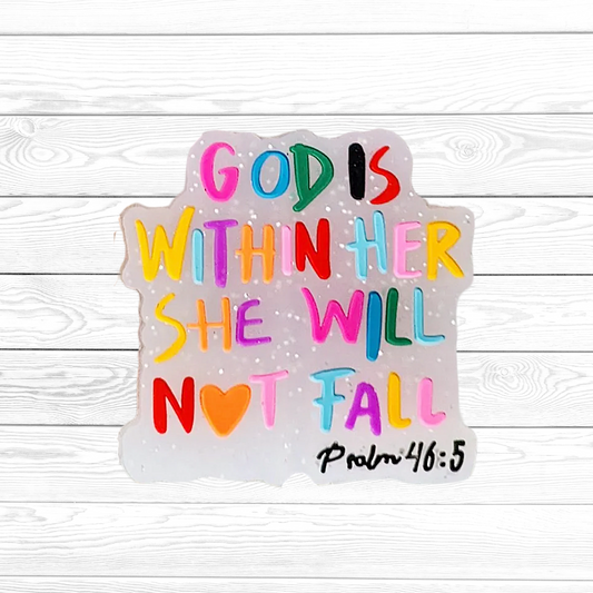 God is Within Her She Will Not Fall Focal Bead 36