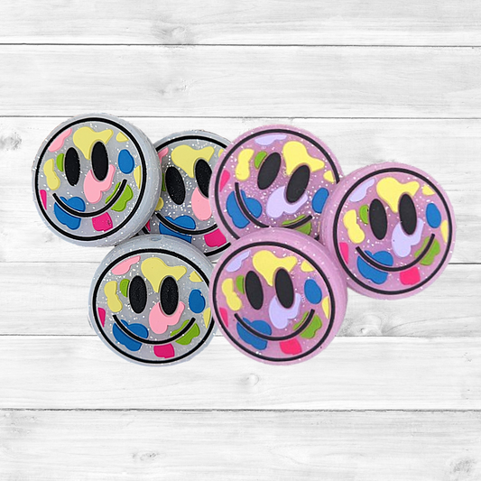 Glitter Smiley Face Focal Bead 144
