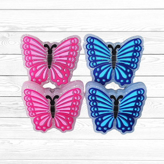 Pink & Blue Butterfly Focal Beads 168