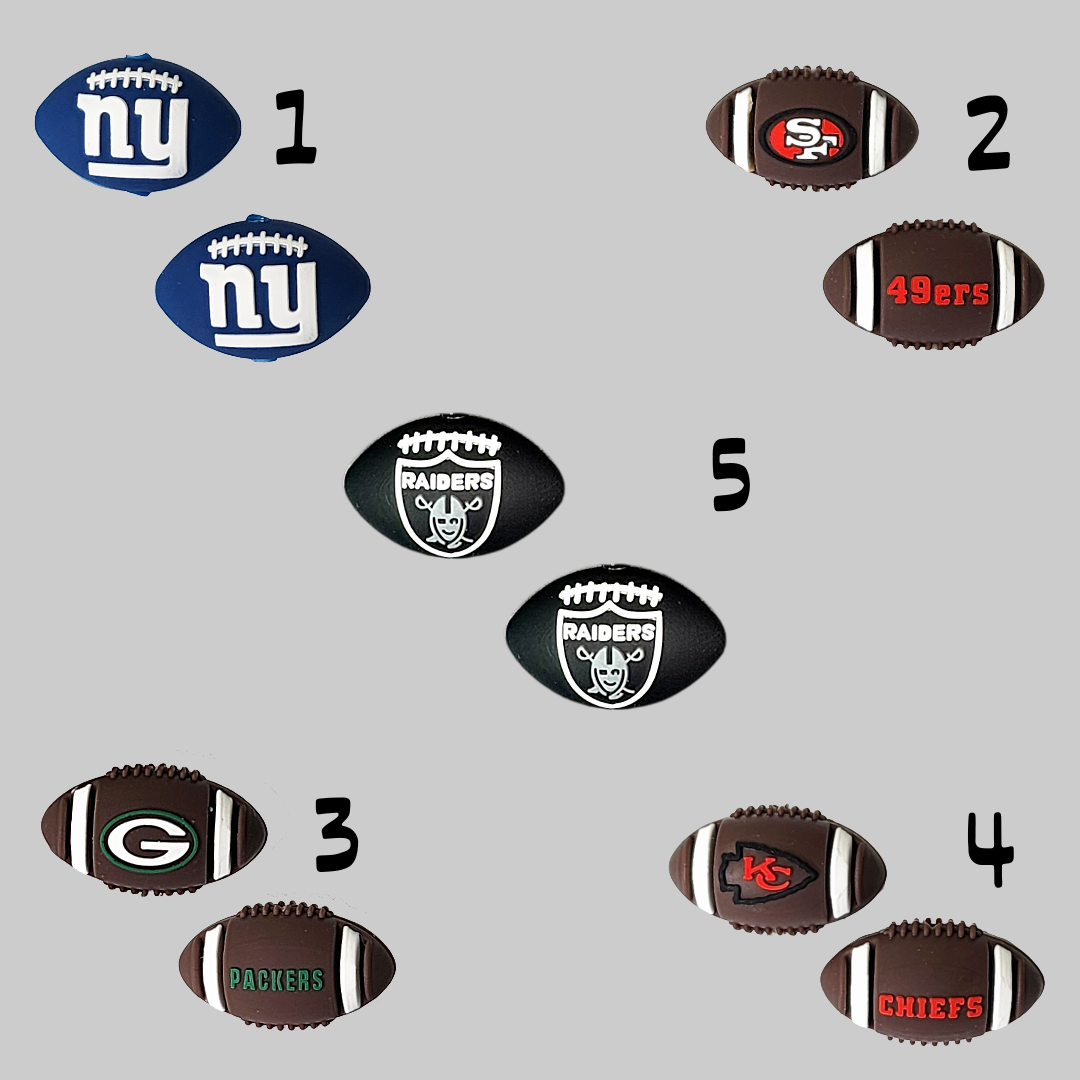 3D Football Shaped Focal Bead