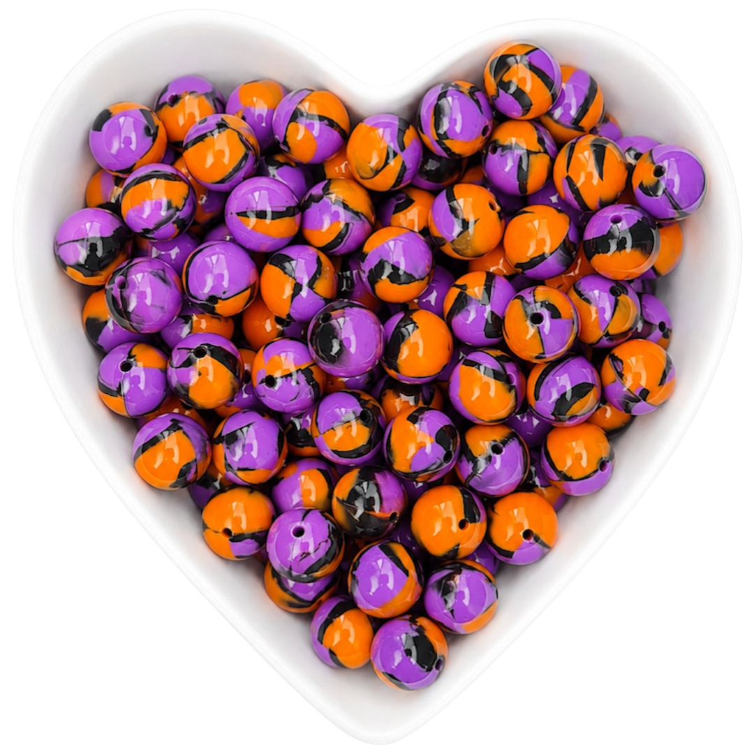 15mm Witch's Brew Glossy Swirl Beads