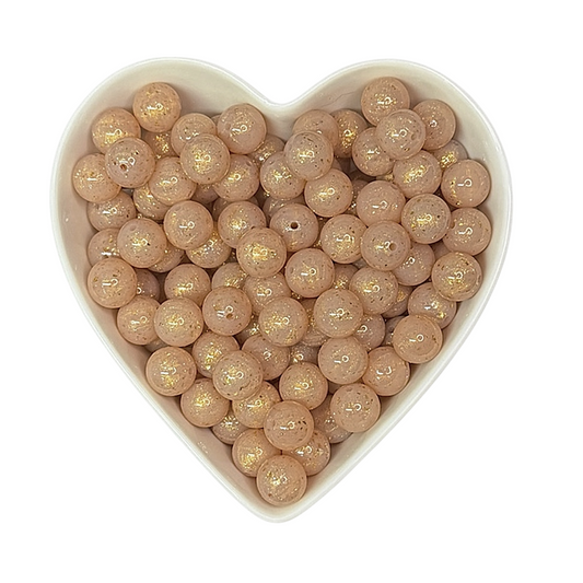 15mm Gold Glitter Jelly Beads