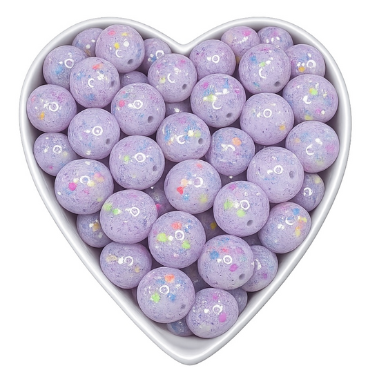 15mm Purple Blast Glossy Glitter Beads
